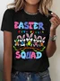 Women Text Letters Short Sleeve Tee T-shirt Crew Neck Casual Summer Top