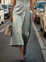Women Floral Sleeveless Summer Printing Dress Crew Neck Daily Vintage Maxi Shift Dress H-Line Dress