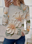 Women Floral Long Sleeve Tee T-shirt Crew Neck Printing Casual Spring/Fall Graphic Tee Top