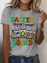 Women Text Letters Short Sleeve Tee T-shirt Crew Neck Casual Summer Top