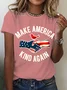 Women Text Letters Short Sleeve Tee T-shirt Crew Neck Casual Summer Top