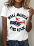Women Text Letters Short Sleeve Tee T-shirt Crew Neck Casual Summer Top