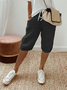 Women Plain Fifth Pants Pant Casual Summer Trousers