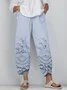 Women Floral Capris Pant Casual Summer Trousers