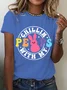 Women Rabbit Short Sleeve Tee T-shirt Crew Neck Casual Summer Top