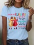 Women Text Letters Short Sleeve Tee T-shirt Crew Neck Casual Summer Top
