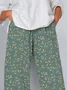 Women Floral Capris Pant Casual Summer Trousers