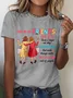Women Text Letters Short Sleeve Tee T-shirt Crew Neck Casual Summer Top