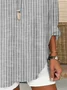 Women Striped Long Sleeve Blouse Spring/Fall Printing V Neck Daily Casual Top