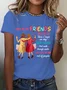 Women Text Letters Short Sleeve Tee T-shirt Crew Neck Casual Summer Top