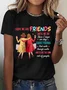Women Text Letters Short Sleeve Tee T-shirt Crew Neck Casual Summer Top