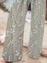 Women Floral Long Pant Casual Spring/Fall Trousers