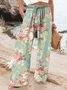 Women Floral Long Pant Casual Spring/Fall Trousers