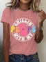 Women Rabbit Short Sleeve Tee T-shirt Crew Neck Casual Summer Top