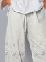 Women Floral Capris Pant Casual Summer Trousers