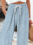 Women Faux Denim Print Graphic Long Pant Casual Spring/Fall Trousers
