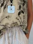 Women Sleeveless Tank Top Camisole Summer Floral Printing Crew Neck Daily Casual Top