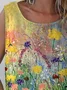 Women Sleeveless Tank Top Camisole Summer Floral Printing Crew Neck Daily Casual Top