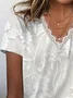 Women Floral Short Sleeve Tee T-shirt V Neck Printing Casual Summer Graphic Tee Top