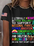 Women Text Letters Short Sleeve Tee T-shirt Crew Neck Printing Casual Summer Top