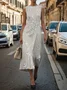 Women Floral Sleeveless Summer Printing Dress Crew Neck Daily Vintage Maxi Shift Dress H-Line Dress