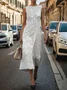 Women Floral Sleeveless Summer Printing Dress Crew Neck Daily Vintage Maxi Shift Dress H-Line Dress