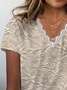 Women Floral Short Sleeve Tee T-shirt V Neck Printing Casual Summer Graphic Tee Top