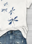 Women Dragonfly Short Sleeve Tee T-shirt Crew Neck Printing Casual Summer Graphic Tee Top