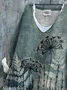 Women Floral Long Sleeve Blouse Spring/Fall Printing V Neck Daily Casual Top