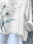 Women Floral Long Sleeve Blouse Spring/Fall Printing V Neck Daily Casual Top