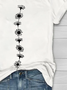 Women Floral Short Sleeve Tee T-shirt Crew Neck Printing Casual Summer Graphic Tee Top