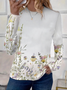 Women's Long Sleeve Tee T-shirt Spring/Fall Floral Printing Crew Neck Casual Graphic Tee Top