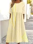 Women Striped Half Sleeve Summer Dress Crew Neck Daily Casual Maxi Shirt Dress A-Line Dress