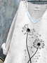Women Floral Long Sleeve Blouse Spring/Fall Printing V Neck Daily Casual Top