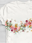 Women Floral Short Sleeve Tee T-shirt Crew Neck Printing Casual Summer Graphic Tee Top