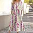 Women Floral Short Sleeve Summer Dress Crew Neck Daily Casual Maxi A-Line Dress