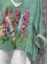 Women Floral Long Sleeve Blouse Spring/Fall Printing V Neck Daily Casual Top