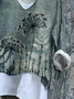 Women Floral Long Sleeve Blouse Spring/Fall Printing V Neck Daily Casual Top