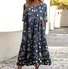 Women Floral Short Sleeve Summer Dress Crew Neck Daily Casual Maxi A-Line Dress