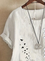 Women Floral Short Sleeve Shirt Summer Printing Crew Neck Daily Casual Top