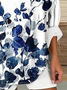 Women Floral Long Sleeve Blouse Spring/Fall Printing V Neck Daily Casual Top