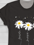 Women Floral Short Sleeve Tee T-shirt Crew Neck Printing Casual Summer Graphic Tee Top