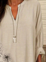 Women Floral Long Sleeve Blouse Spring/Fall Printing V Neck Daily Casual Top