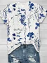 Women Floral Short Sleeve Tee T-shirt Crew Neck Printing Casual Summer Graphic Tee Top