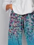 Women Floral Capris Pant Casual Summer Trousers