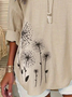 Women Floral Long Sleeve Blouse Spring/Fall Printing V Neck Daily Casual Top