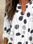 Women Abstract Polka Dots Long Sleeve Blouse Spring/Fall Printing V Neck Daily Casual Top