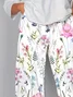 Women Floral Capris Pant Casual Summer Trousers