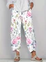 Women Floral Capris Pant Casual Summer Trousers