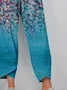 Women Floral Capris Pant Casual Summer Trousers